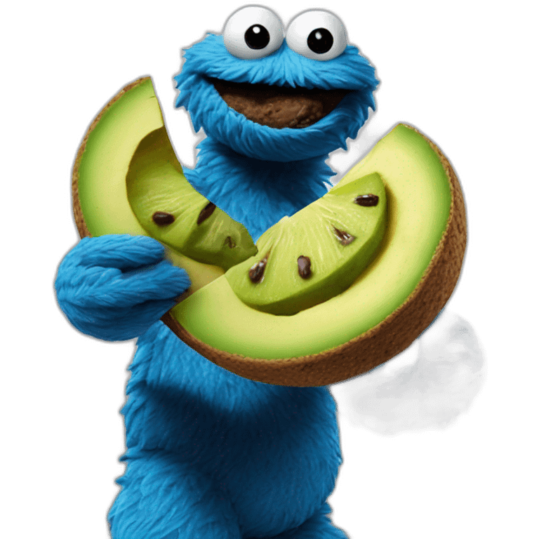 Cookie Monster eating avocado  emoji