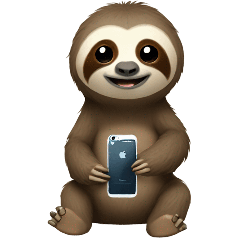 sloth with an iphone  emoji