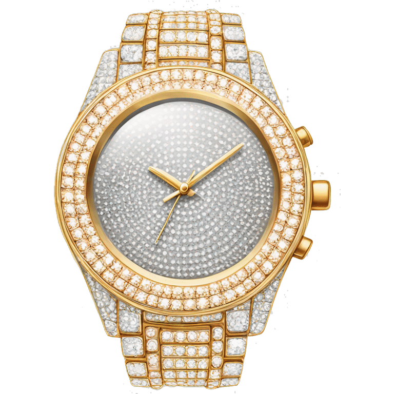 sparkling diamond-encrusted watch emoji