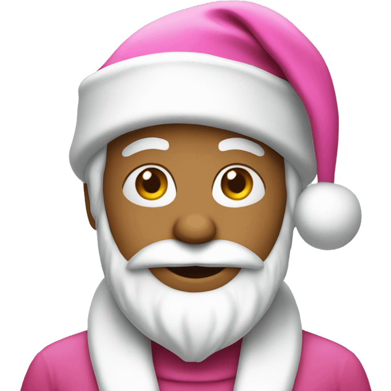 Santa wearing a pink hat emoji