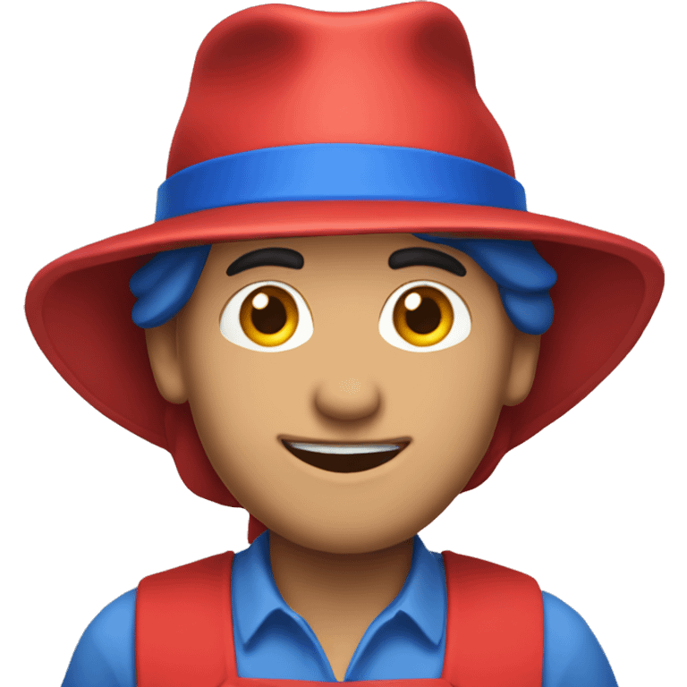 guy in a blue apron and a red hat emoji