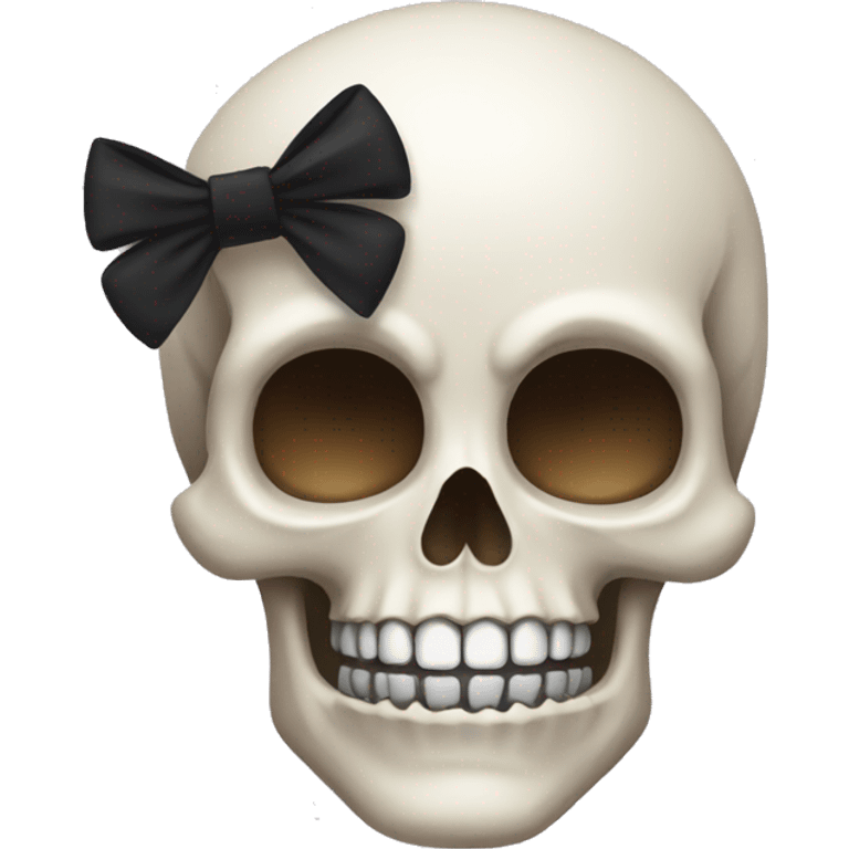 skull emoji with black bow emoji