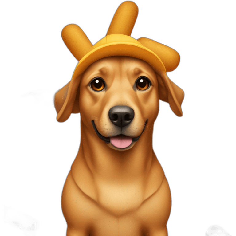 Dog in corndog costume emoji