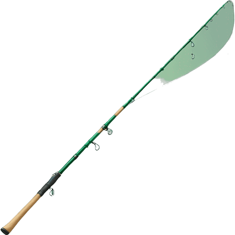 Realistic hunter green fishing pole emoji