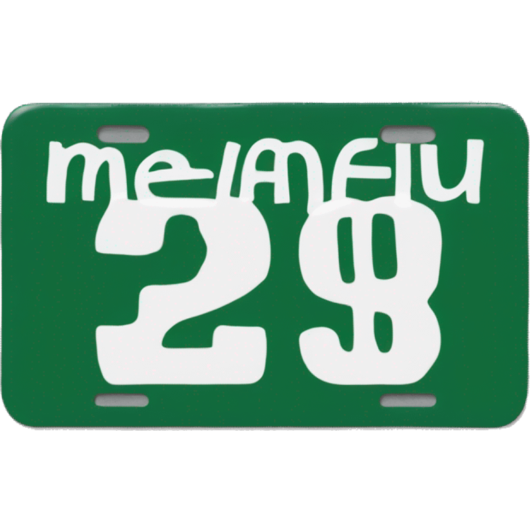 license plate that says MEAN 2 U emoji