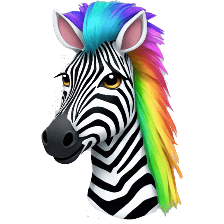 zebra in rainbow wig emoji