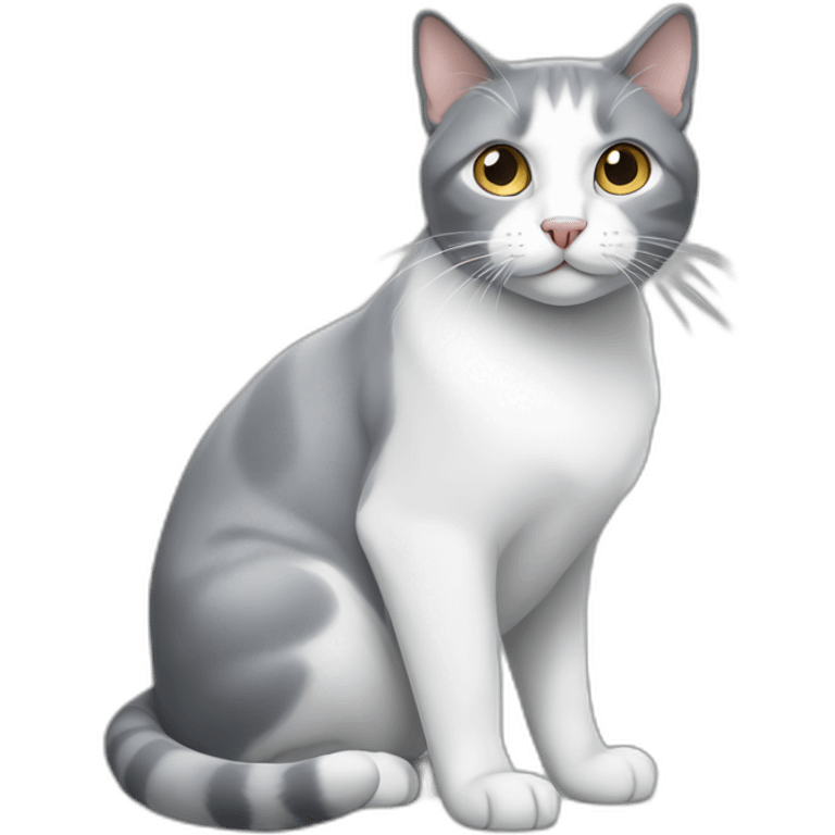 Grey and white cat emoji