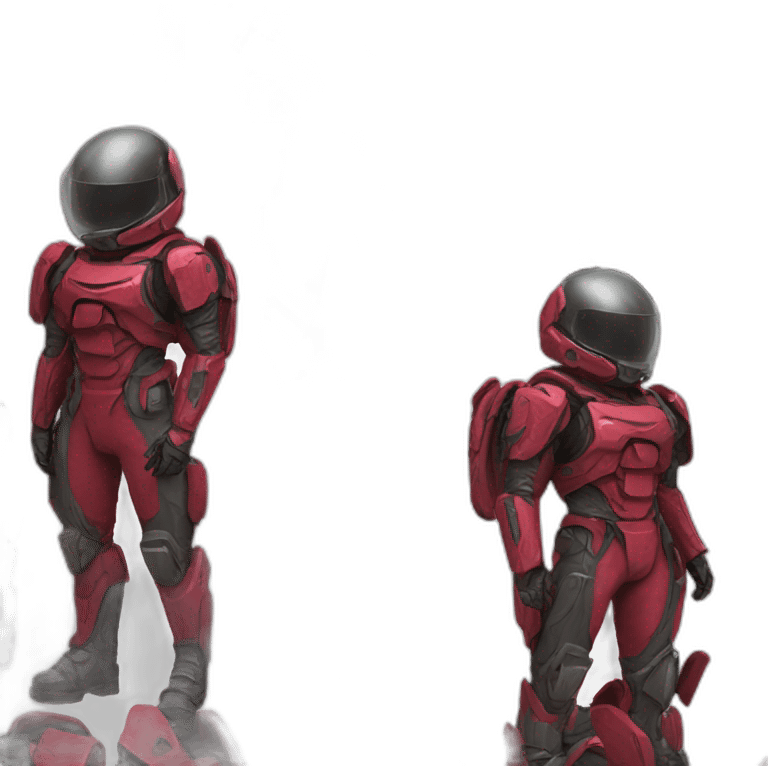 futuristic Autonomous Combat armored colored crimson pants emoji