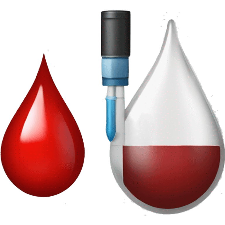 Create an emoji of a blood drop with a glucose meter symbol, representing diabetes awareness. emoji