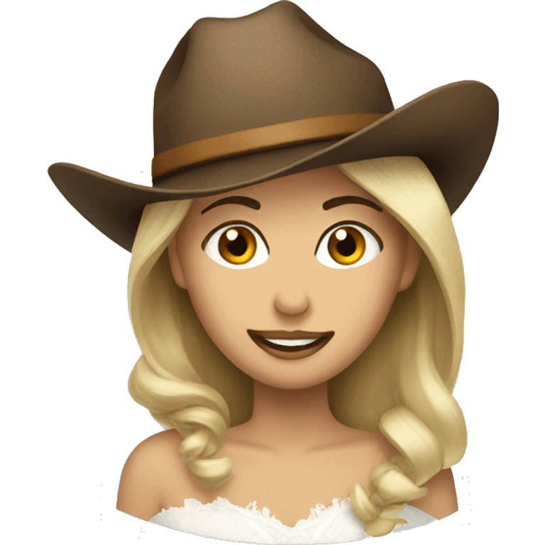 two brides cowboy hats emoji