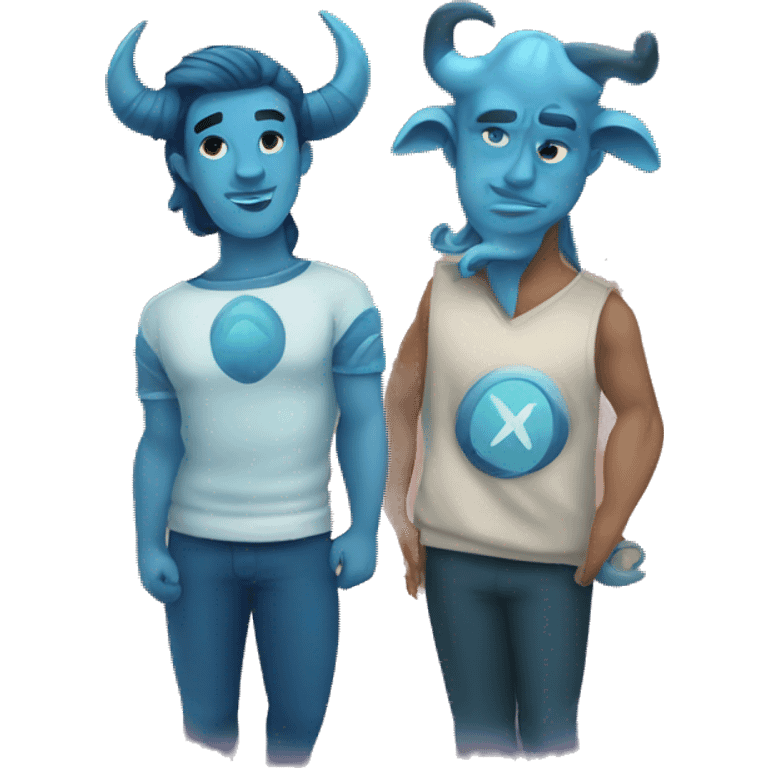 Aquarius and Taurus emoji