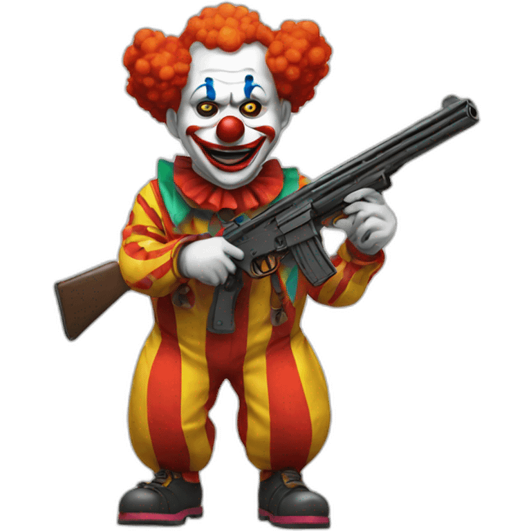 Clown with a gun emoji