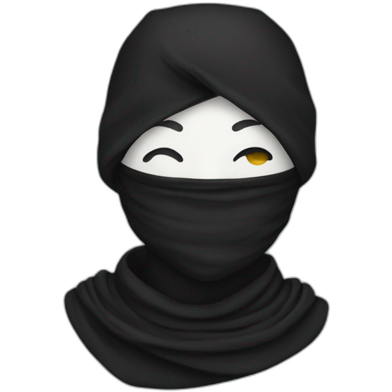 black scarf mask emoji