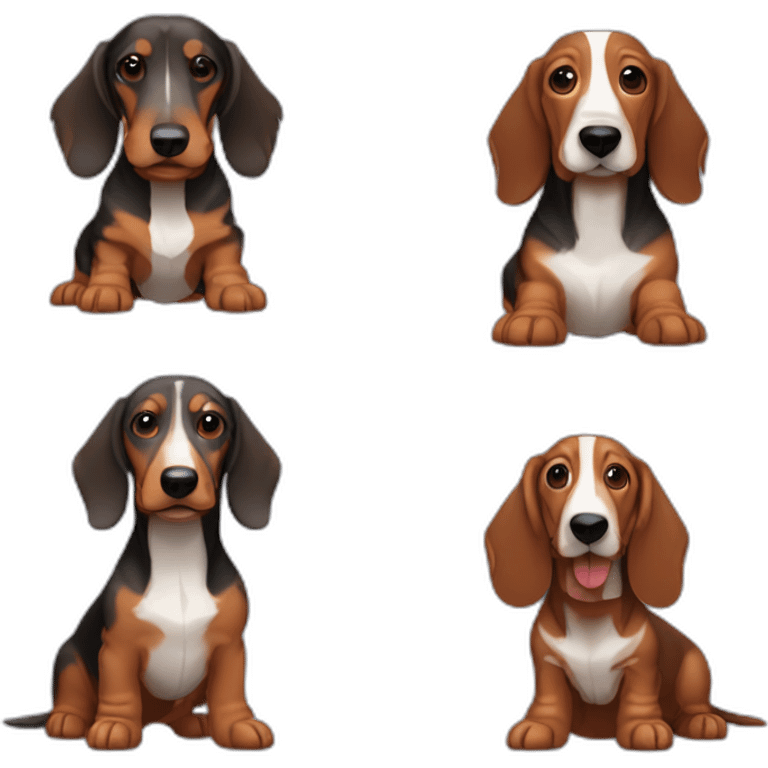 Wirehaired Dachshund and Basset Hound emoji