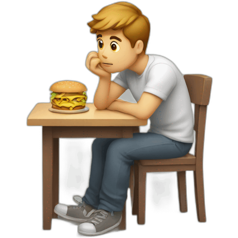 Guy thinking about food emoji