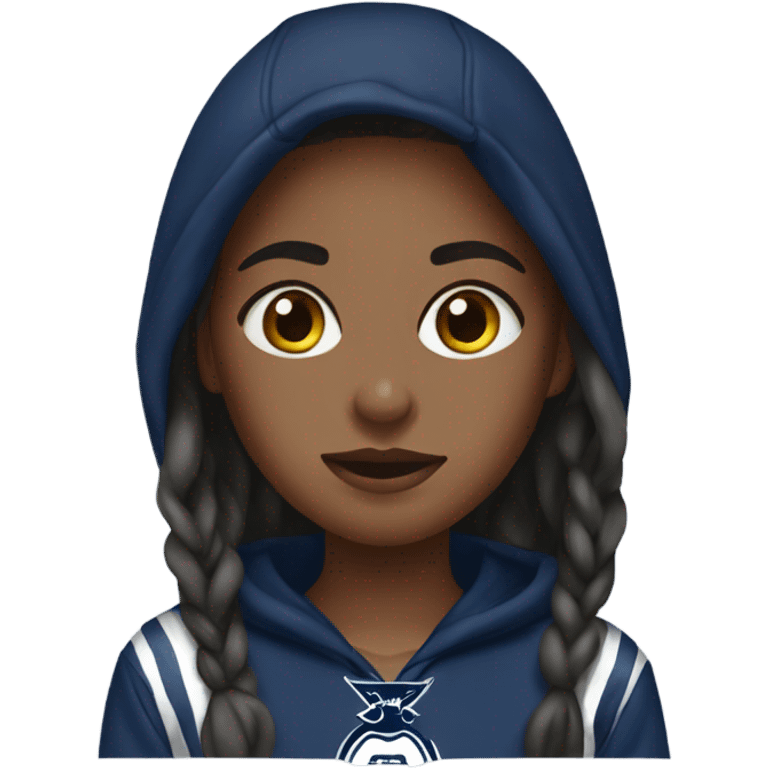 Girl wearing Dallas cowboys hoodie emoji