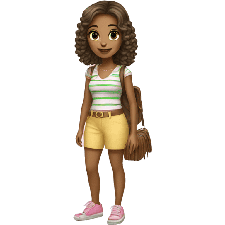 cute preppy girl tropical miami emoji