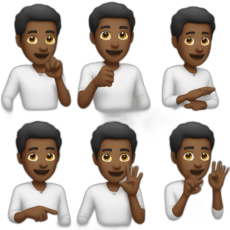 a black men doing four with his hand emoji