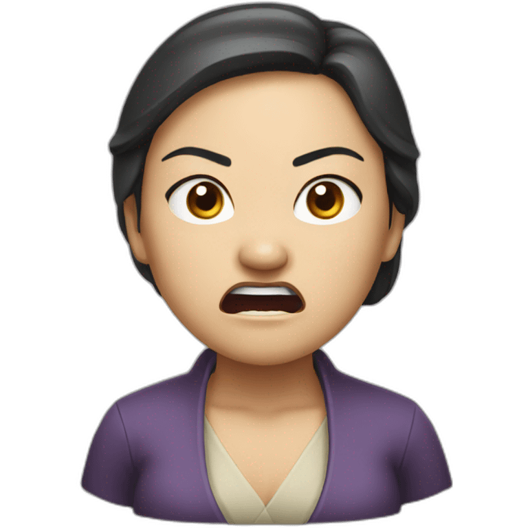 Mean angry Asian lady emoji