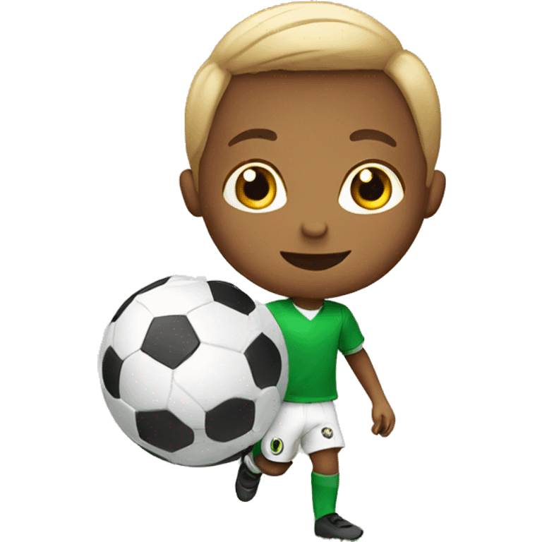 Kid playing a soccer video video emoji