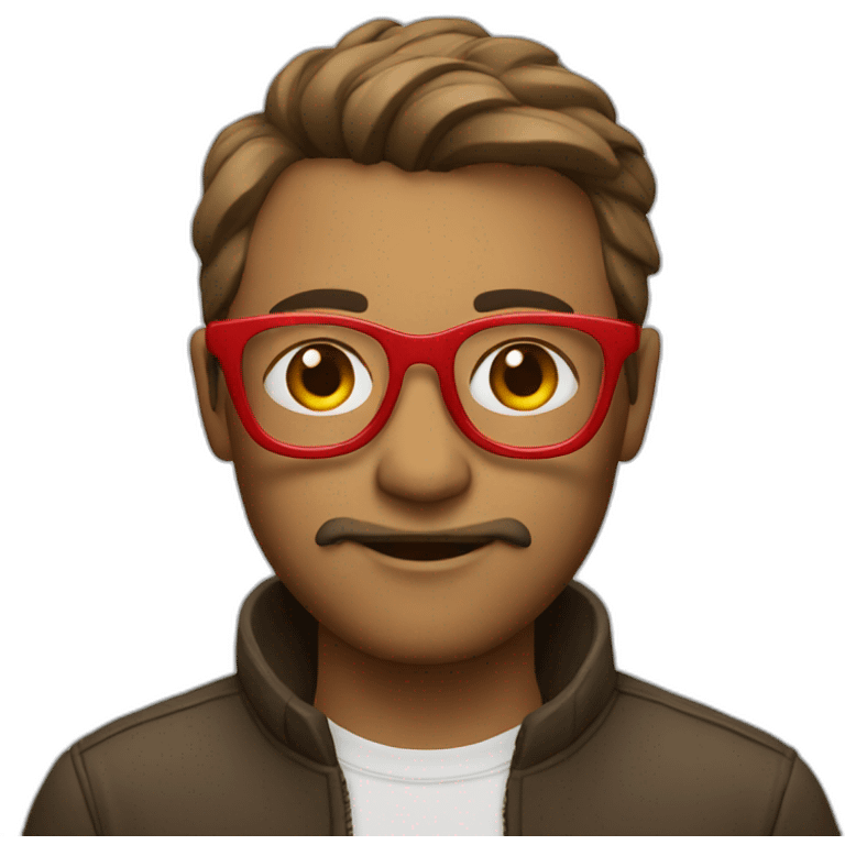 Designer, With, Red Glasses emoji