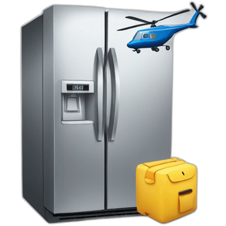 refrigerator and helicopter emoji