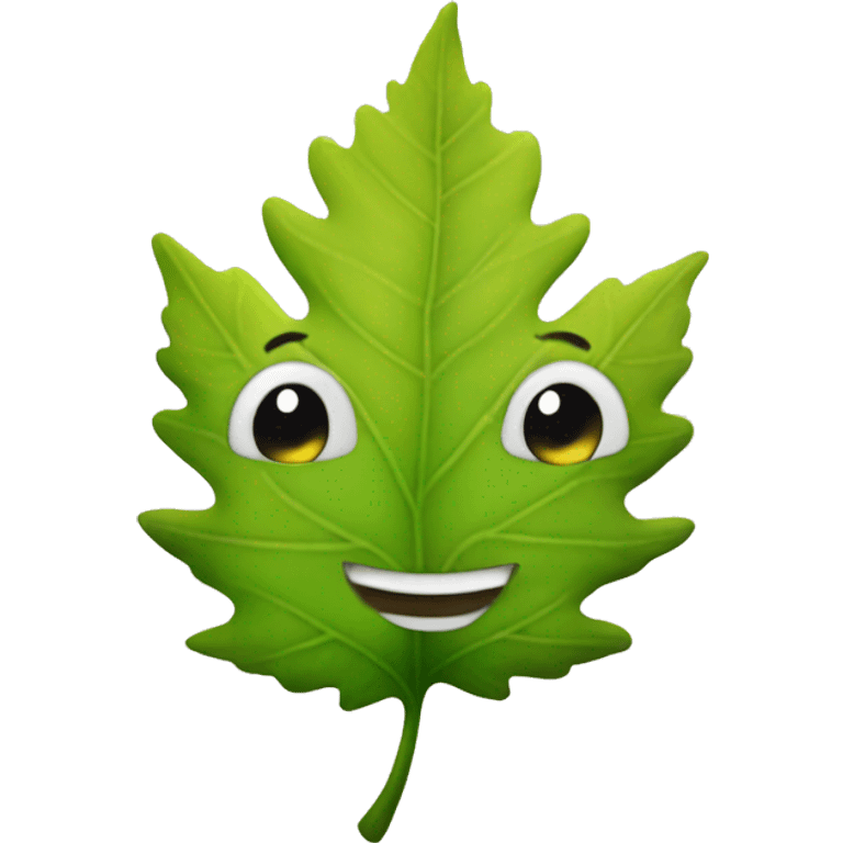 Smiling leaf emoji