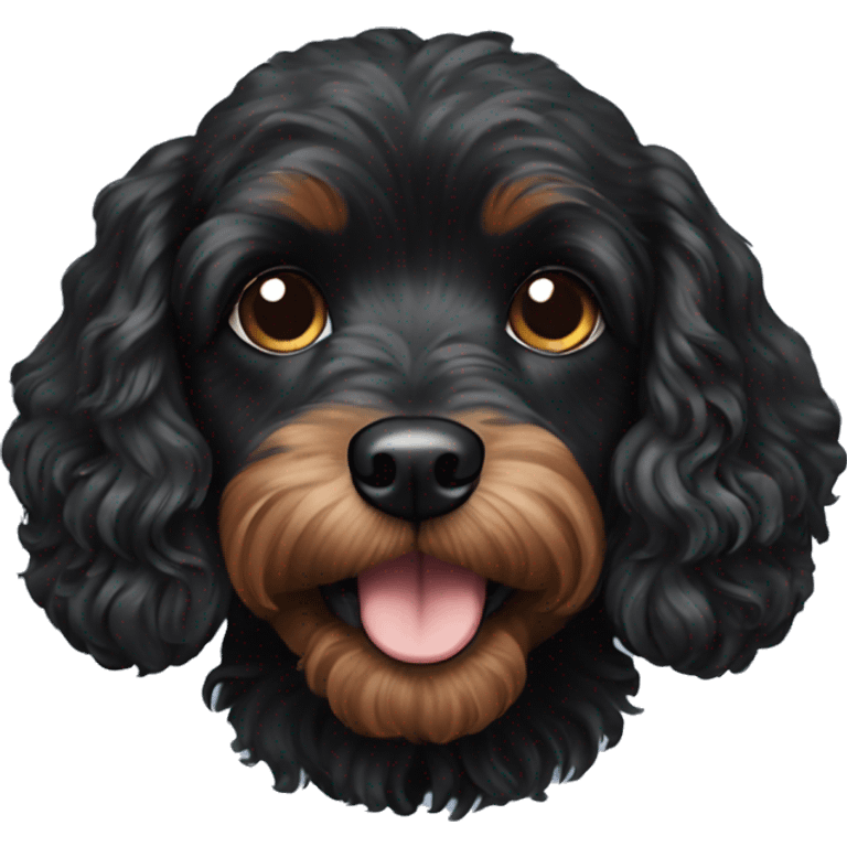 Black Cavoodle dog emoji