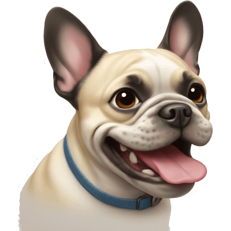 french bulldog smiling  emoji