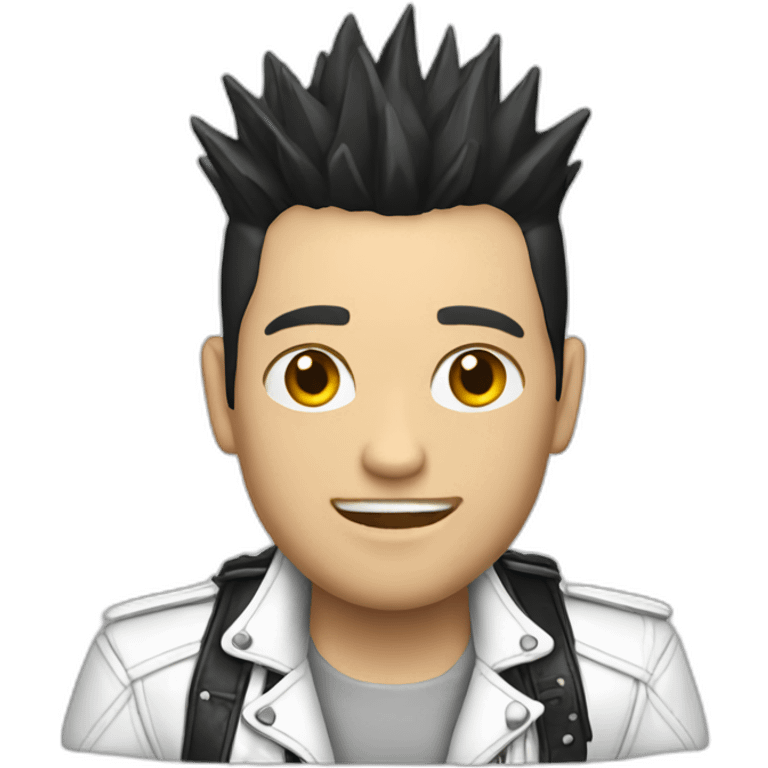 Punk male-white leather jacket emoji