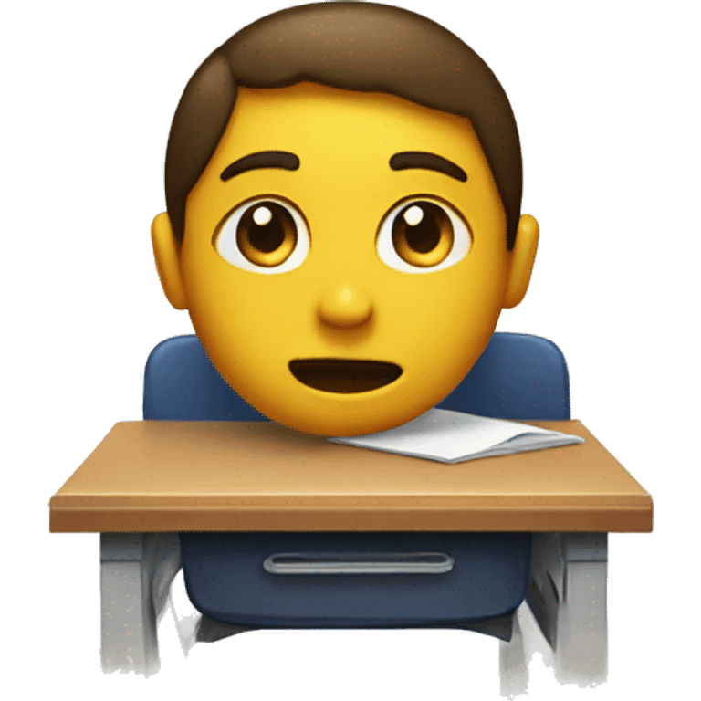 student lies on a school desk emoji