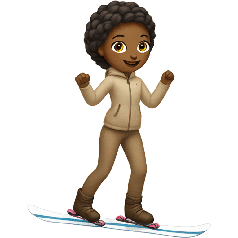 girl on a beige skis emoji