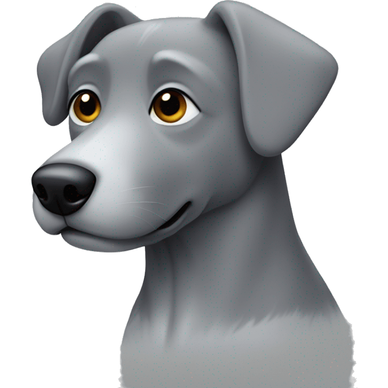 Grey dog with square head emoji