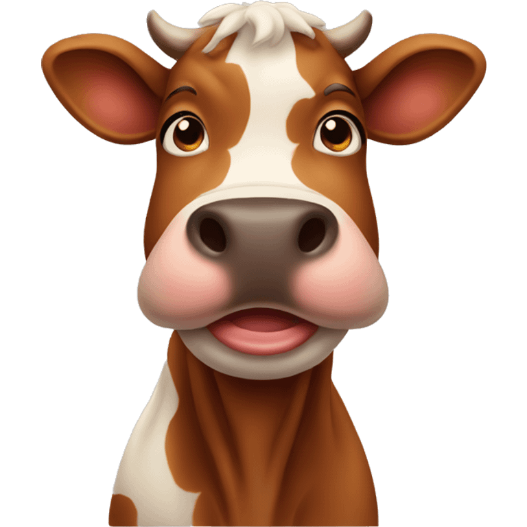 Cute brown cow  emoji