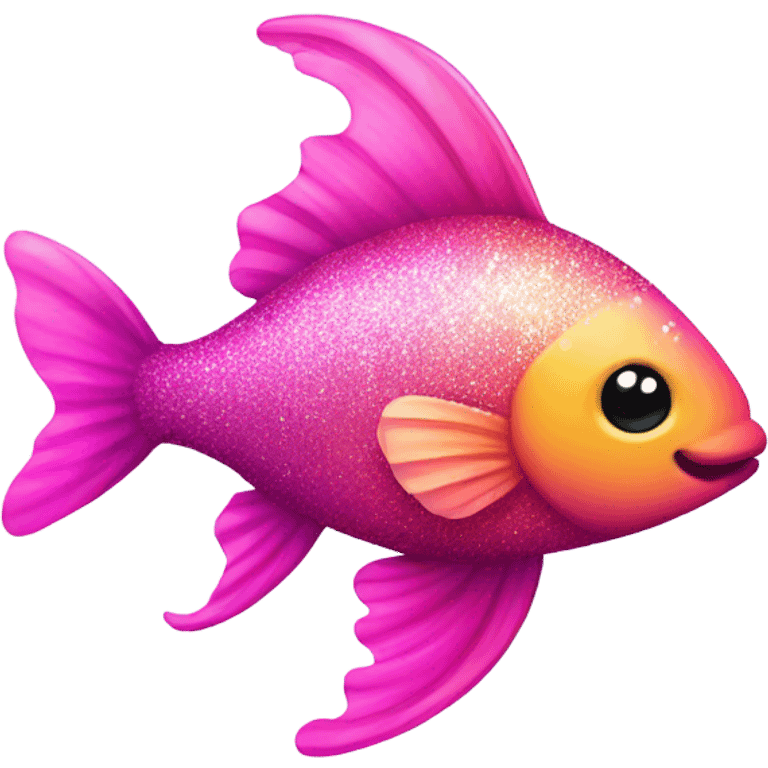 Pink ombre fish with glitter emoji