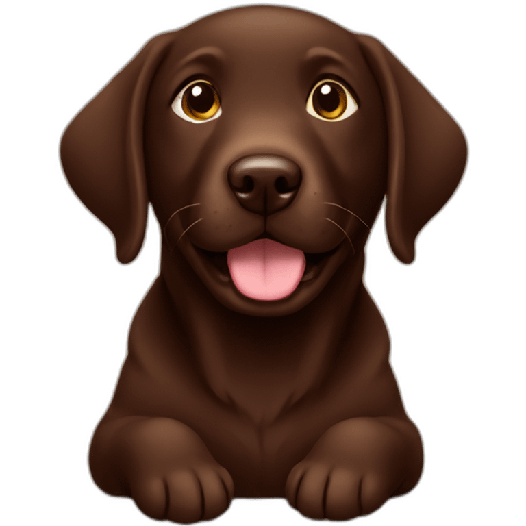 Chocolate labrador puppy happy emoji