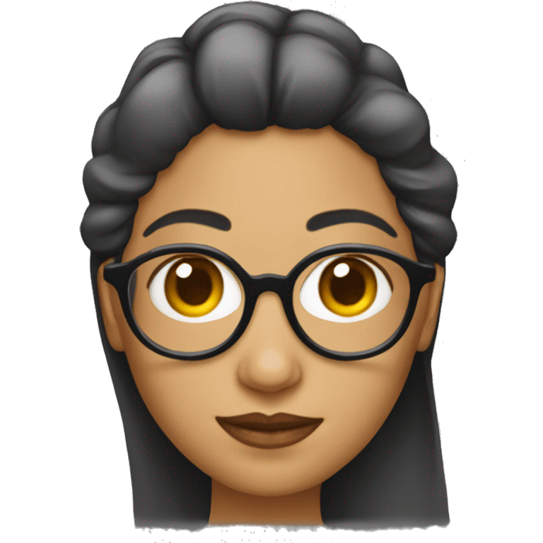 Una mujer con gafas y crespa emoji