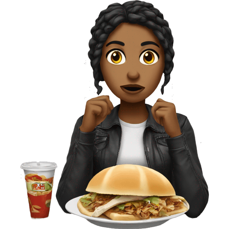 Bad girl eating döner emoji