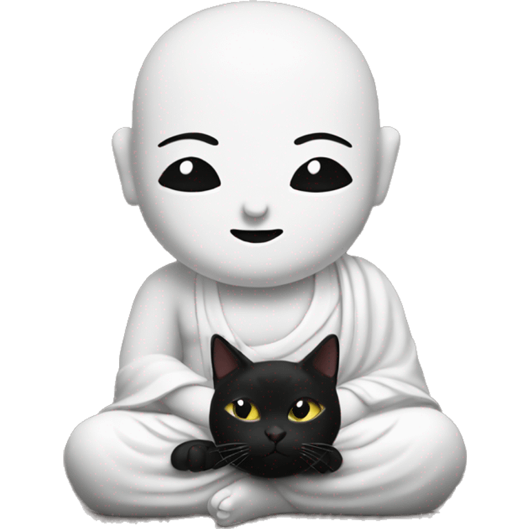 buddha with black cat  emoji