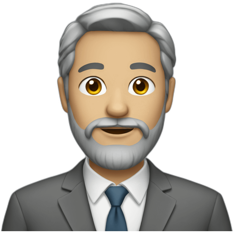 man with beard and gray suit emoji