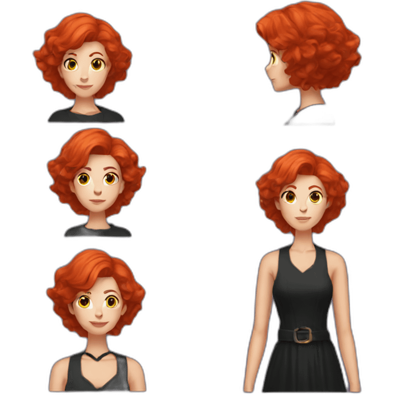 a red haired modern witch with short hair emoji