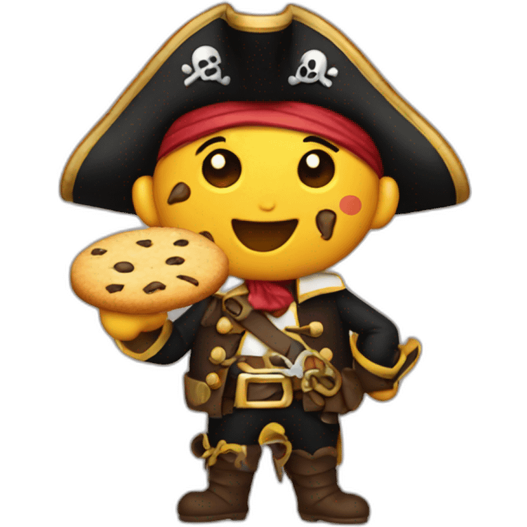 Pirate eating cookies emoji