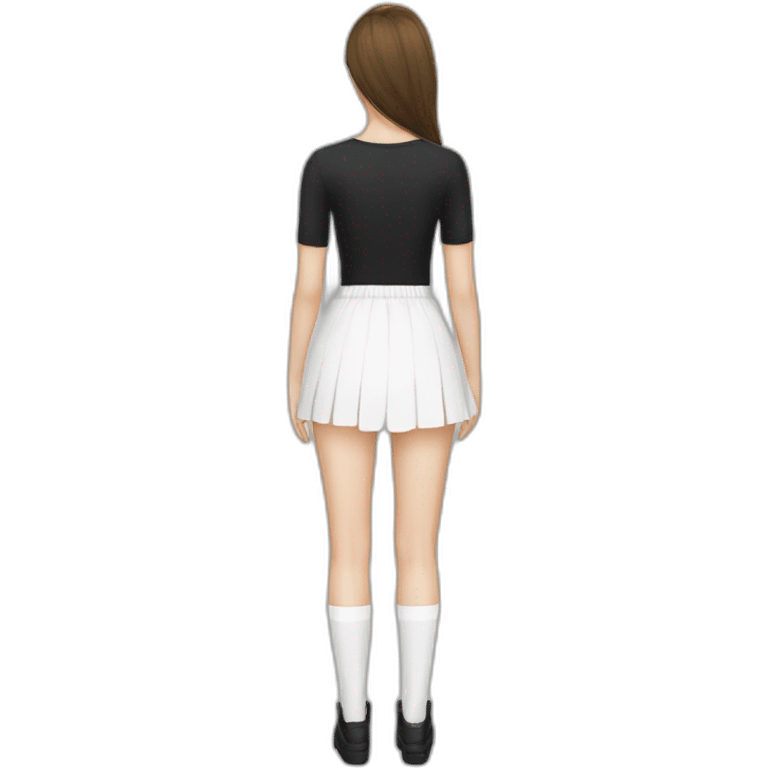 white-knickers-long-white-socks-black-skirt вид снизу emoji