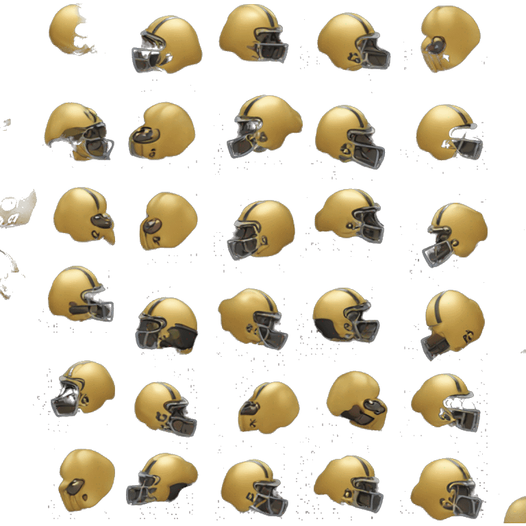 Gold poodle wearing a black football helmet with gold stripe and gold fleur de lis emblem emoji