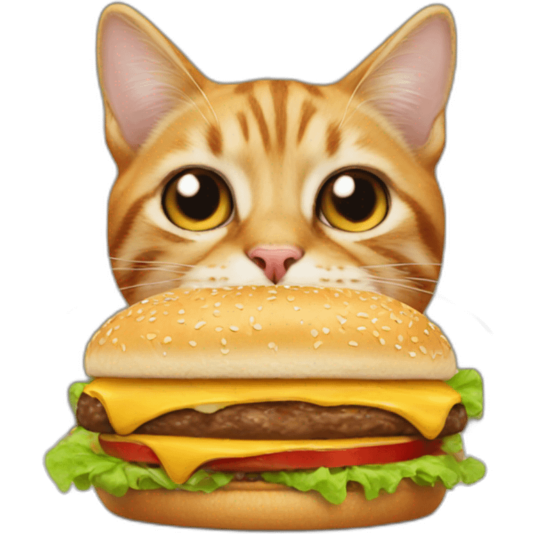 cat eating a burger emoji