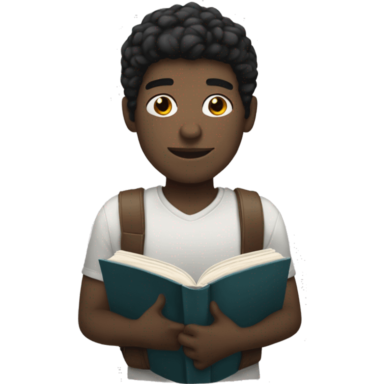 black hair white skin guy with a book  emoji