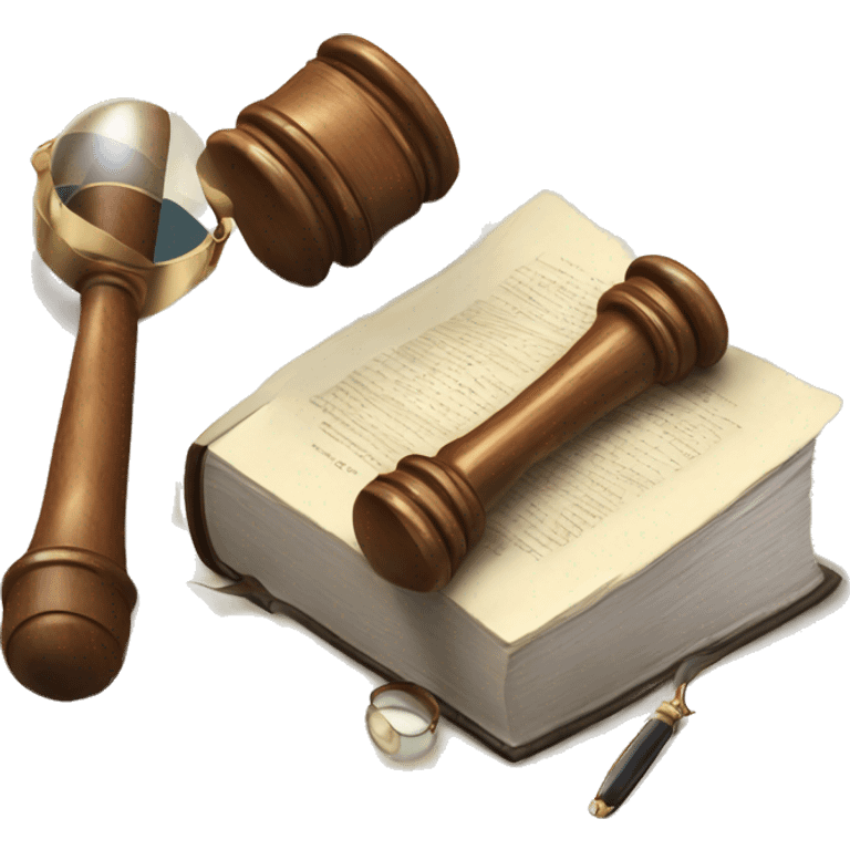 gavel + book + magnifying glass emoji