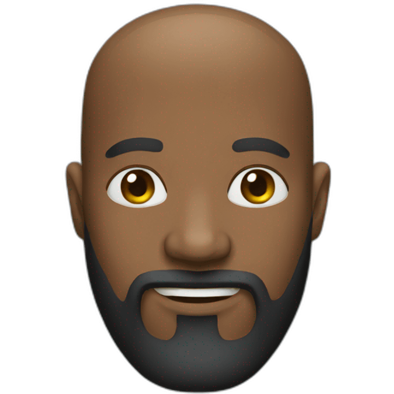 Black Bald man with big beard emoji