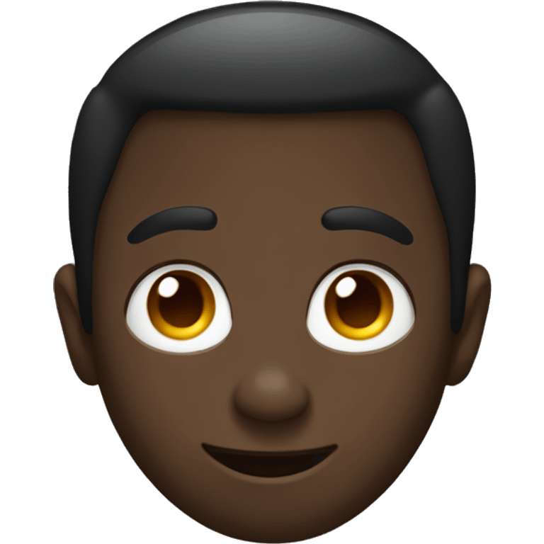 Create a completly black emoji with white eyes holding in his ears emoji