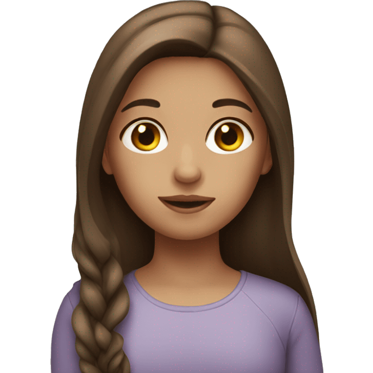 girl with long brown hair  emoji